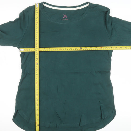 Isaac Mizrahi Live Womens Green Long Sleeve Cotton T-Shirt Size M