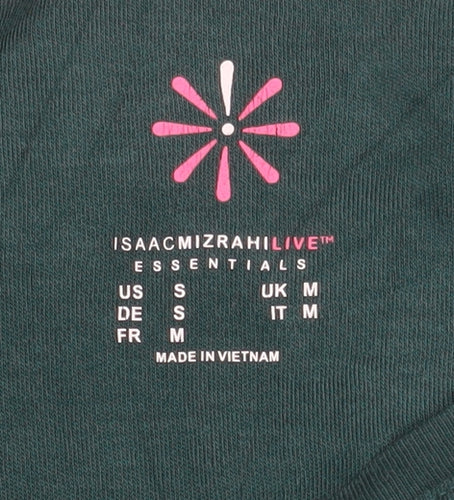 Isaac Mizrahi Live Womens Green Long Sleeve Cotton T-Shirt Size M