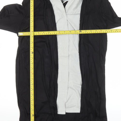 Internacionale Womens Black Size 14 Tunic Collared Long Sleeve Blouse