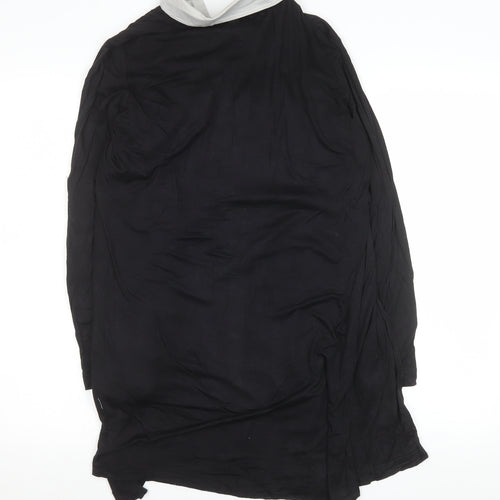 Internacionale Womens Black Size 14 Tunic Collared Long Sleeve Blouse