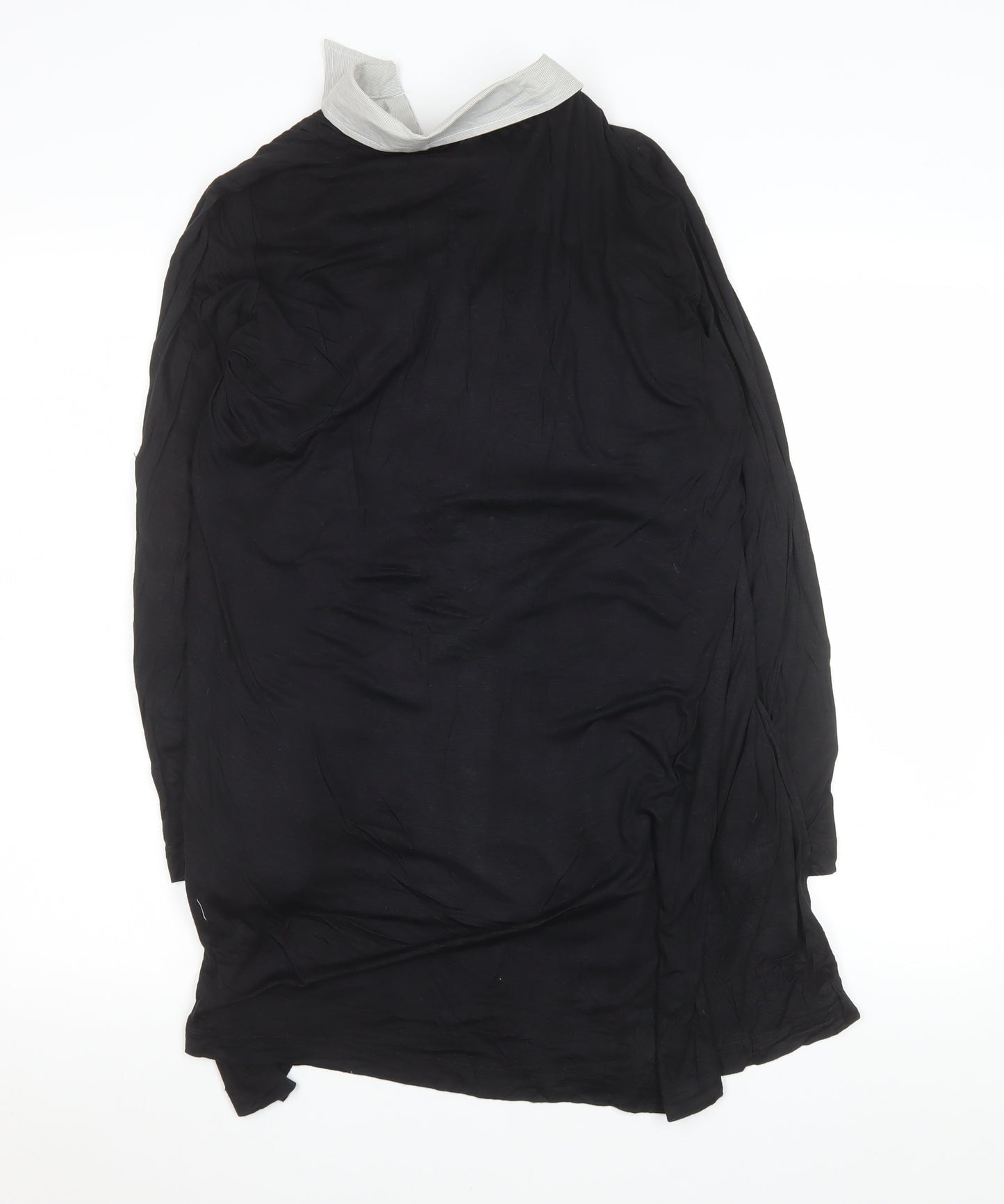 Internacionale Womens Black Size 14 Tunic Collared Long Sleeve Blouse