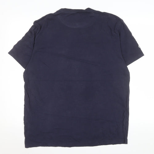 Raging Bull Men's Blue Graphic Print Cotton T-Shirt Size L