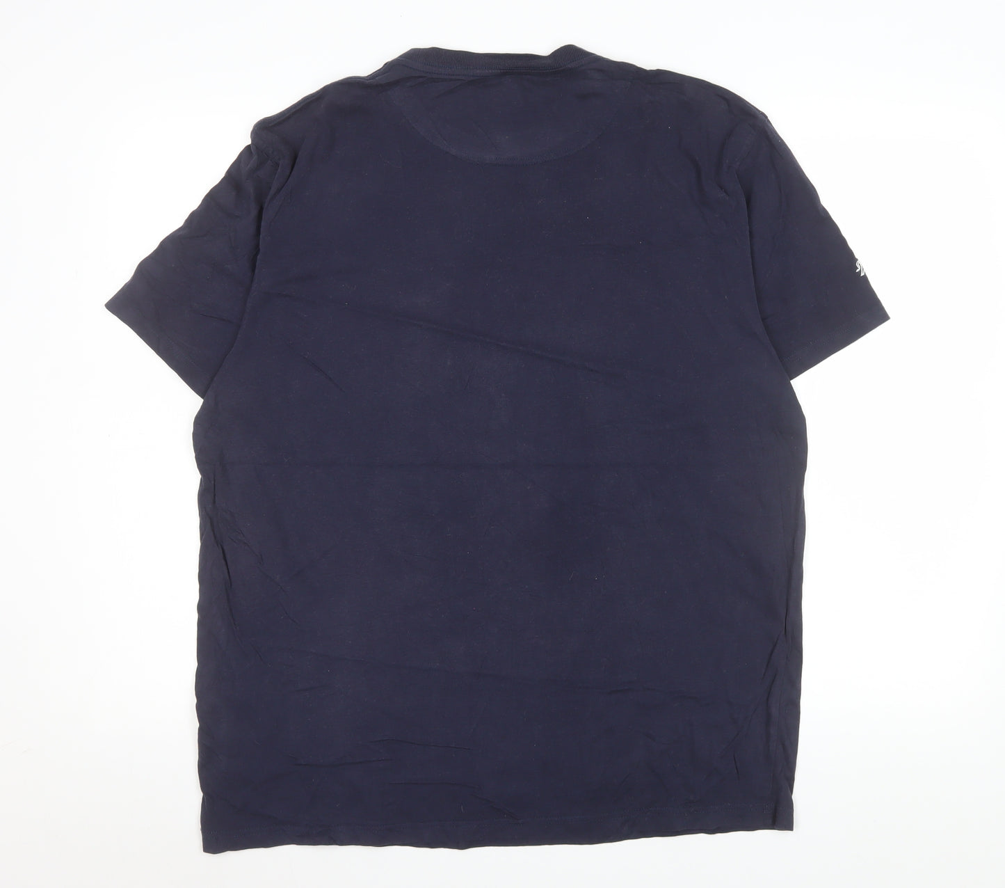 Raging Bull Men's Blue Graphic Print Cotton T-Shirt Size L