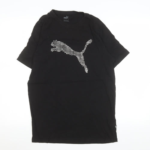 Puma Men's Black Small Graphic Logo Crew Neck Sports T-Shirt