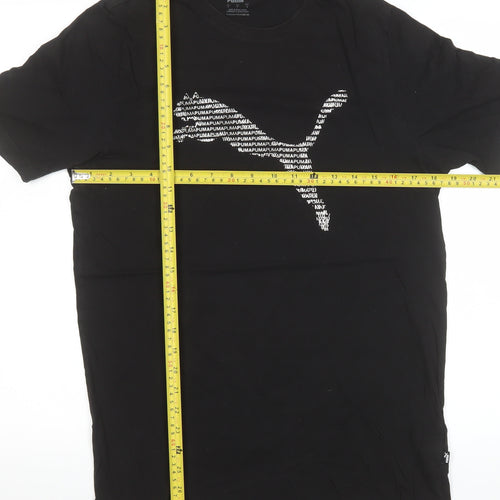 Puma Men's Black Small Graphic Logo Crew Neck Sports T-Shirt