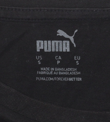 Puma Men's Black Small Graphic Logo Crew Neck Sports T-Shirt