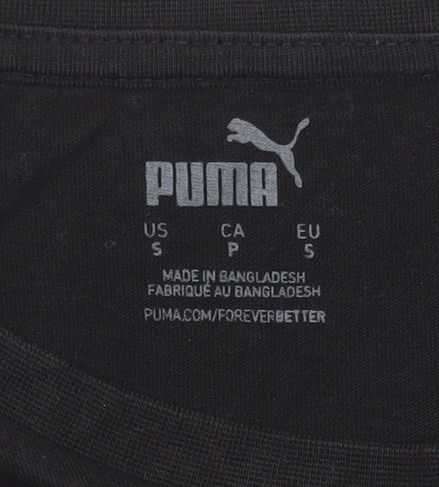 Puma Men's Black Small Graphic Logo Crew Neck Sports T-Shirt