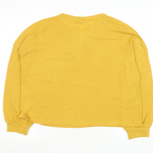 Apricot Women’s Yellow Long Sleeve Collared Button-Up Knit Top Size 14