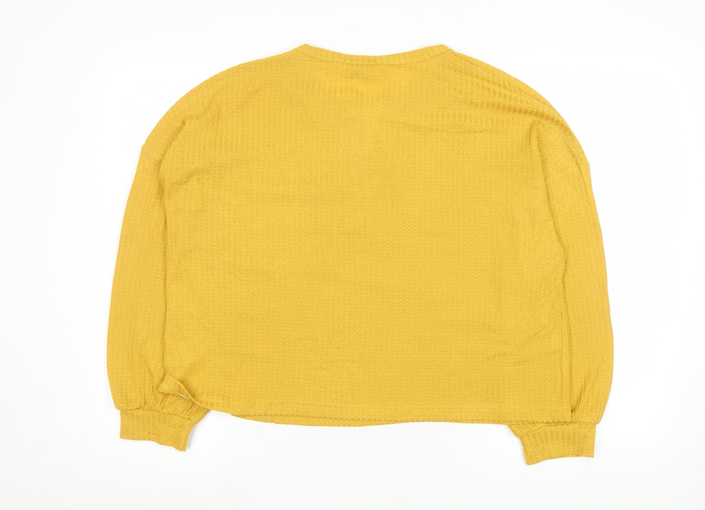 Apricot Women’s Yellow Long Sleeve Collared Button-Up Knit Top Size 14