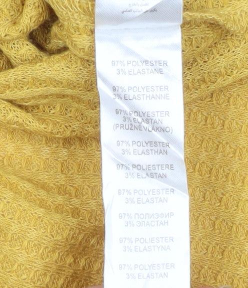 Apricot Women’s Yellow Long Sleeve Collared Button-Up Knit Top Size 14