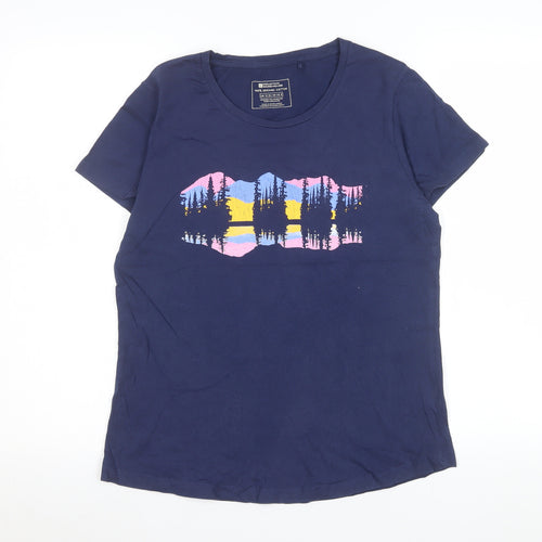 Mountain Warehouse Women Navy Graphic T-Shirt UK 12 Organic Cotton