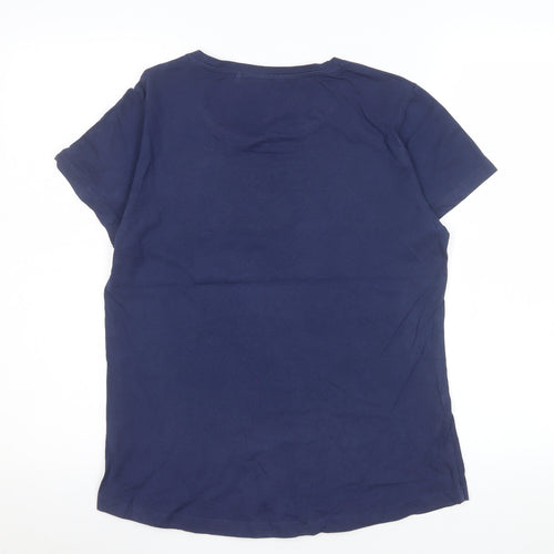 Mountain Warehouse Women Navy Graphic T-Shirt UK 12 Organic Cotton