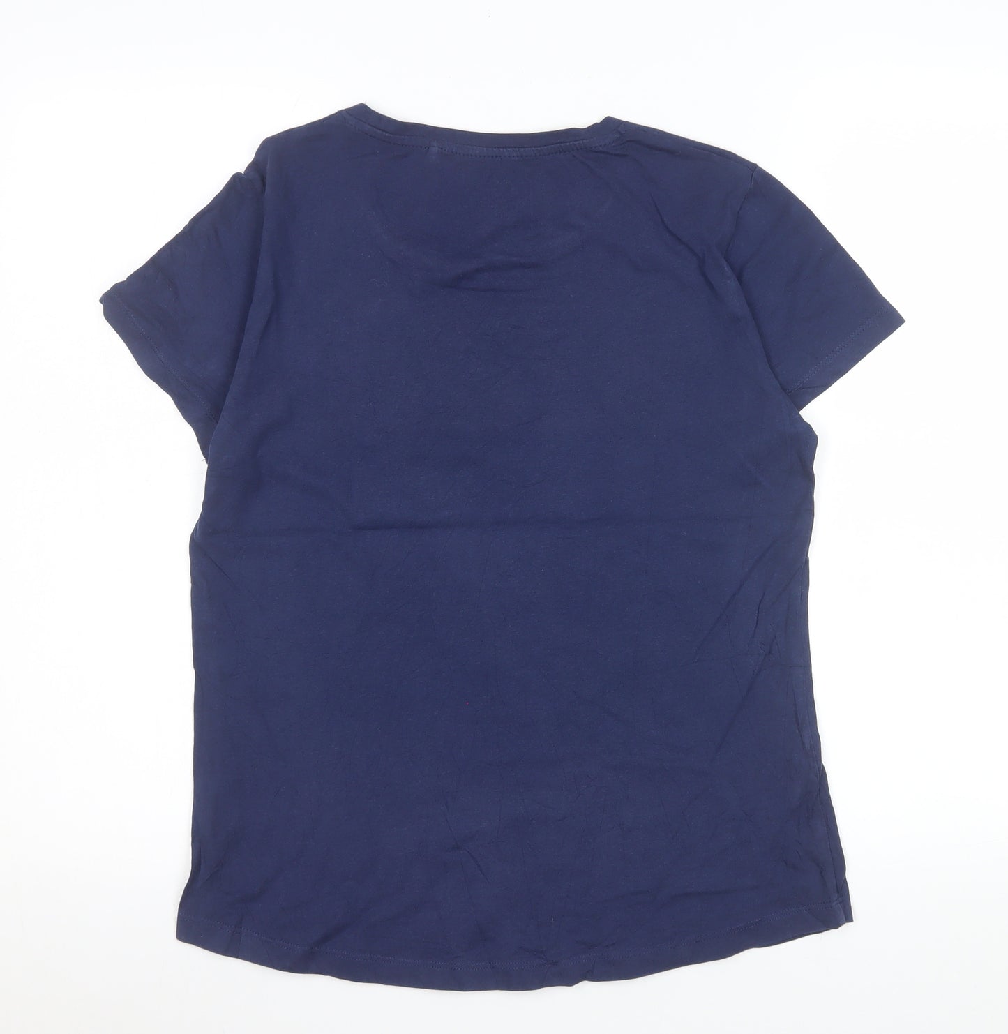 Mountain Warehouse Women Navy Graphic T-Shirt UK 12 Organic Cotton