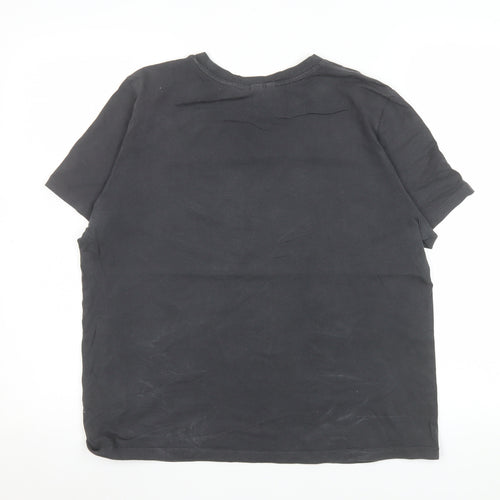 H&M Women’s Black Nirvana Short Sleeve Cotton T-Shirt Size 12