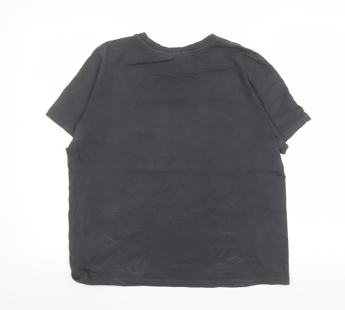 H&M Women’s Black Nirvana Short Sleeve Cotton T-Shirt Size 12