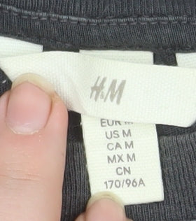 H&M Women’s Black Nirvana Short Sleeve Cotton T-Shirt Size 12