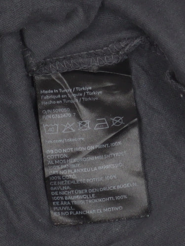 H&M Women’s Black Nirvana Short Sleeve Cotton T-Shirt Size 12