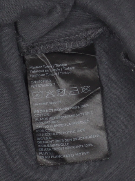 H&M Women’s Black Nirvana Short Sleeve Cotton T-Shirt Size 12