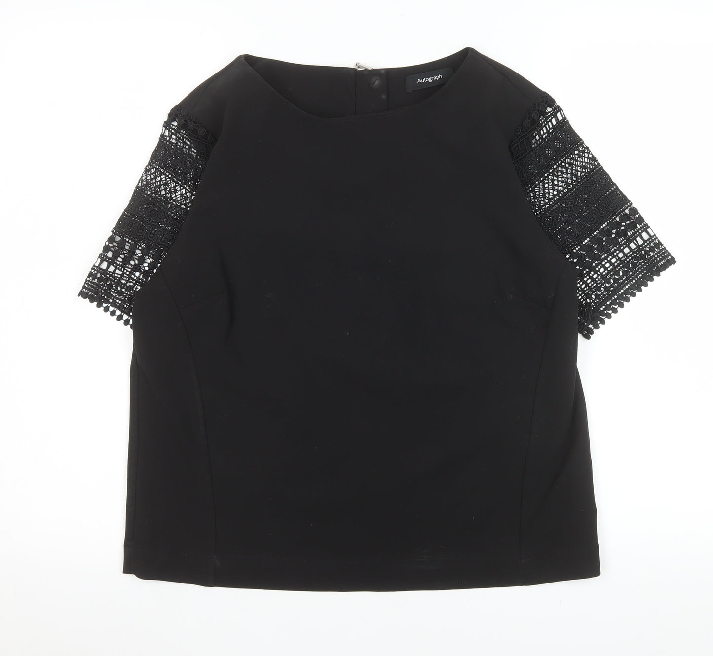 Marks and Spencer Autograph Women's Black Lace Sleeve Blouse UK 10