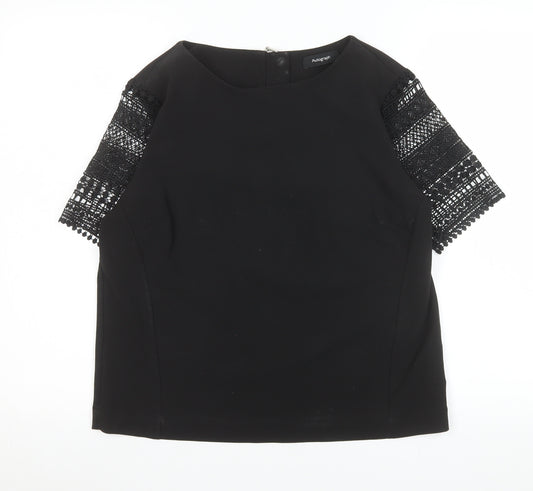 Marks and Spencer Autograph Women's Black Lace Sleeve Blouse UK 10