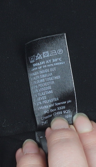 Marks and Spencer Autograph Women's Black Lace Sleeve Blouse UK 10