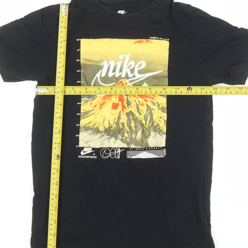 Nike Teens Black Graphic Short Sleeve Cotton T-Shirt