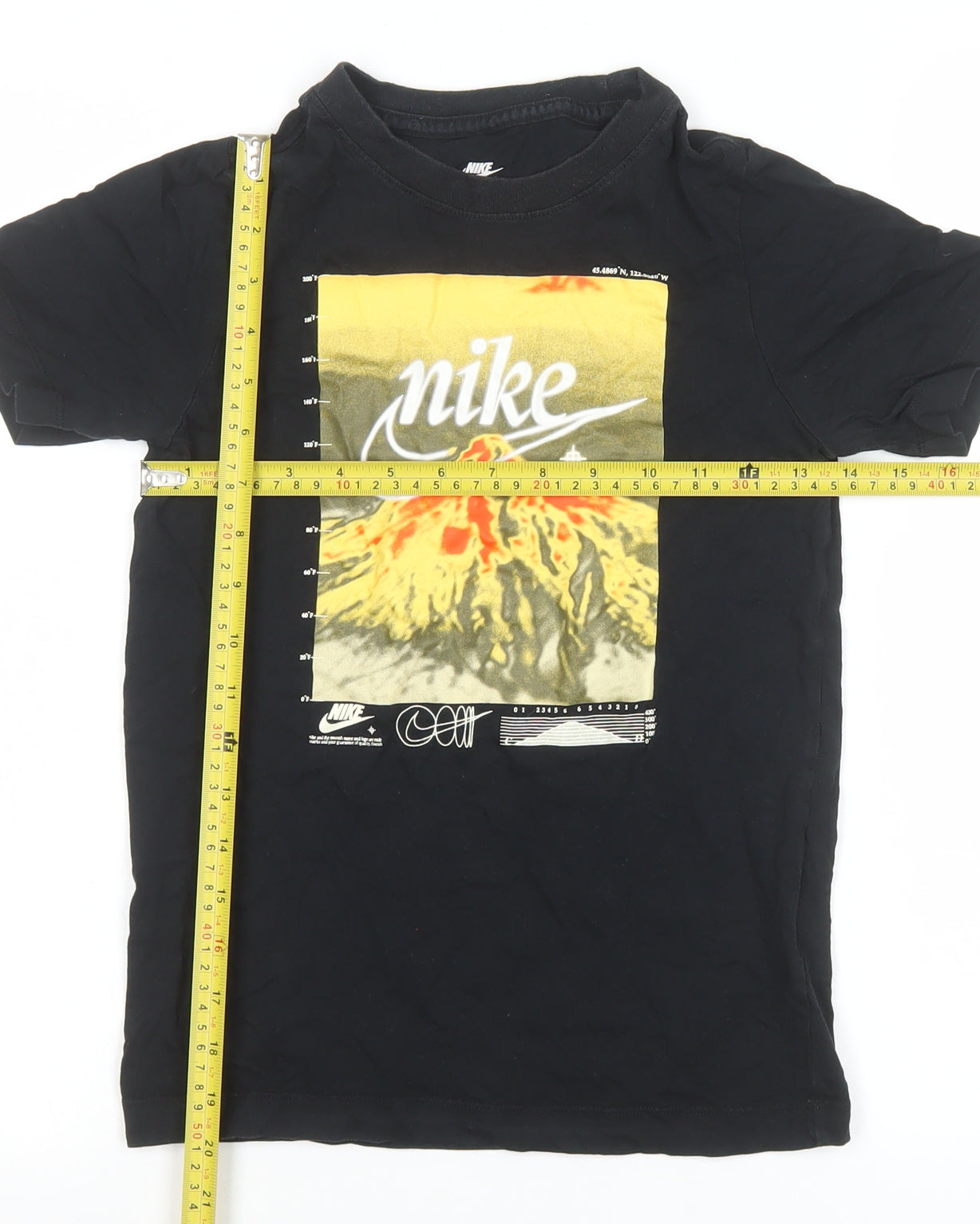 Nike Teens Black Graphic Short Sleeve Cotton T-Shirt