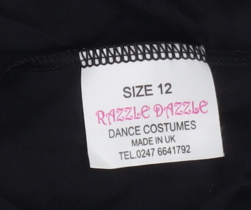 Razzle Dazzle Womens Black Size 12 Dance Leggings