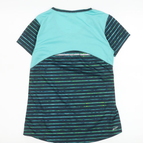 New Balance Women's Blue Striped XS Athletic Running Top