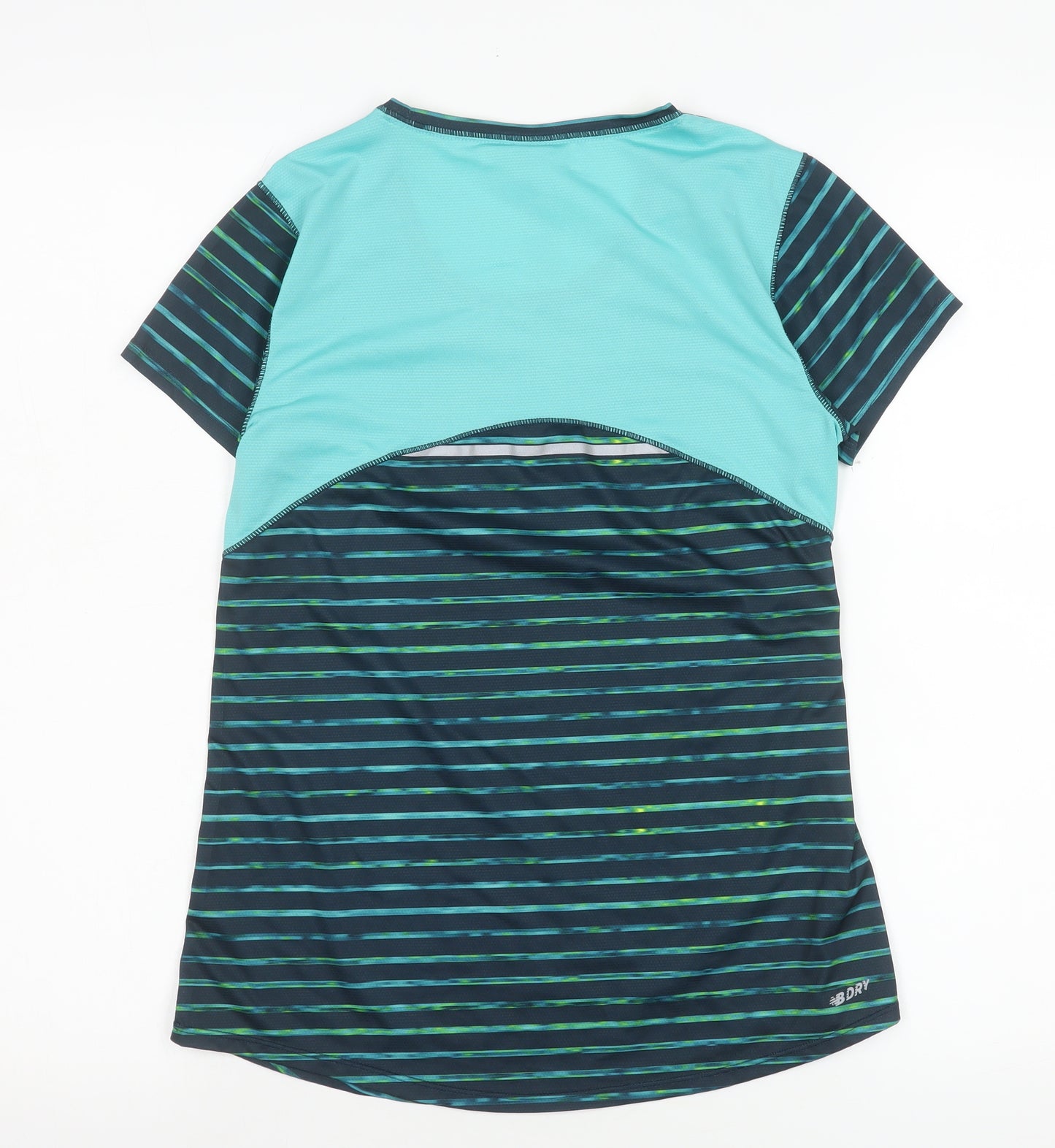 New Balance Women's Blue Striped XS Athletic Running Top