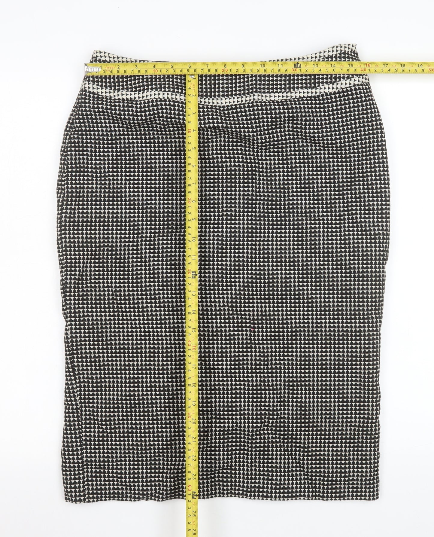 Next Women’s Black Houndstooth Pencil Skirt Size 12 Workwear