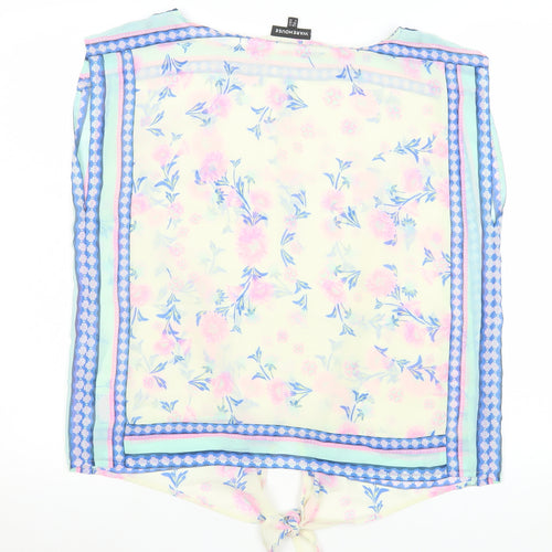 Warehouse Women's Multicoloured Floral Tie Hem Chiffon Blouse UK 12