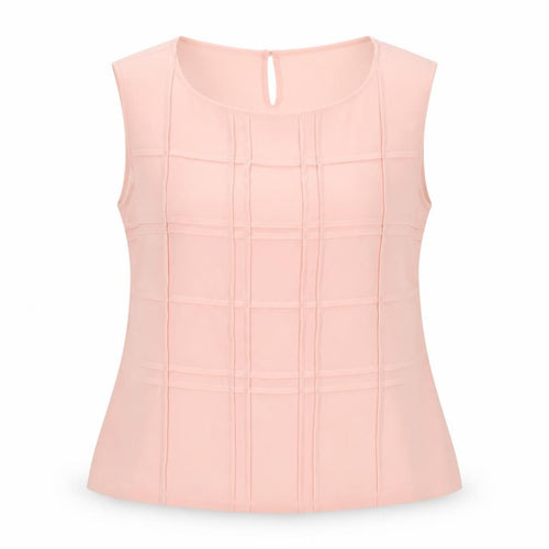 Berkertex Women Pink Chiffon Pleated Sleeveless Blouse Size 20