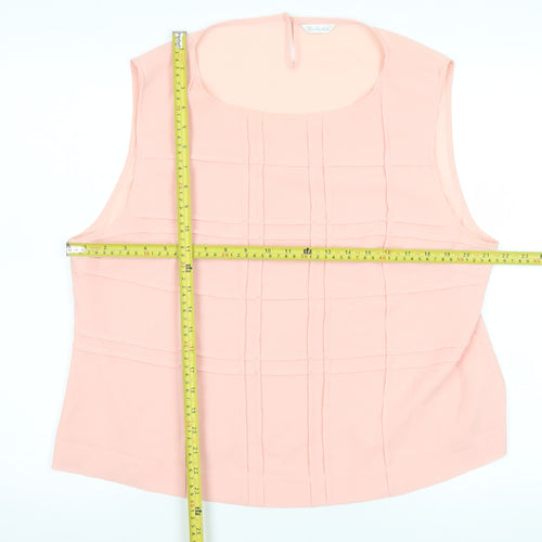 Berkertex Women Pink Chiffon Pleated Sleeveless Blouse Size 20