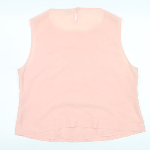 Berkertex Women Pink Chiffon Pleated Sleeveless Blouse Size 20