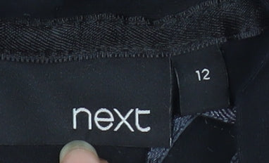 Next Womens Black Wrap Viscose Blouse Size 12 Long Sleeve