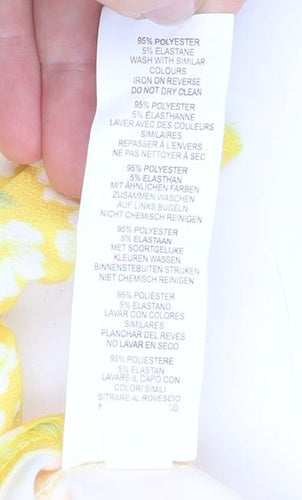 Boohoo Women's Yellow Floral Cropped Blouse Size 10