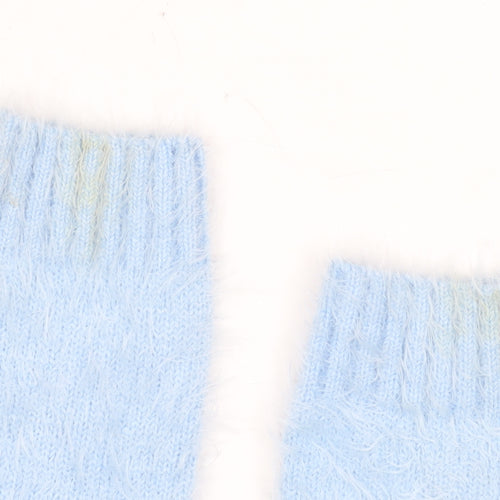 Dunnes Stores Girls Blue Polar Bear Furry Jumper Age 7 Winter Pullover