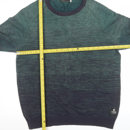 Jack & Jones Men's Green Cotton Crew Neck Jumper Size S