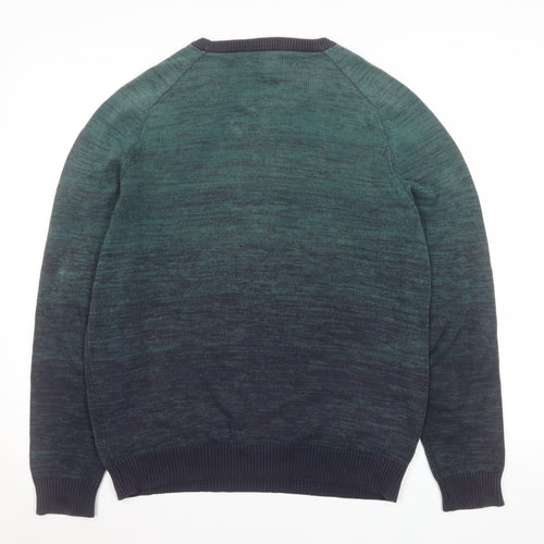 Jack & Jones Men's Green Cotton Crew Neck Jumper Size S