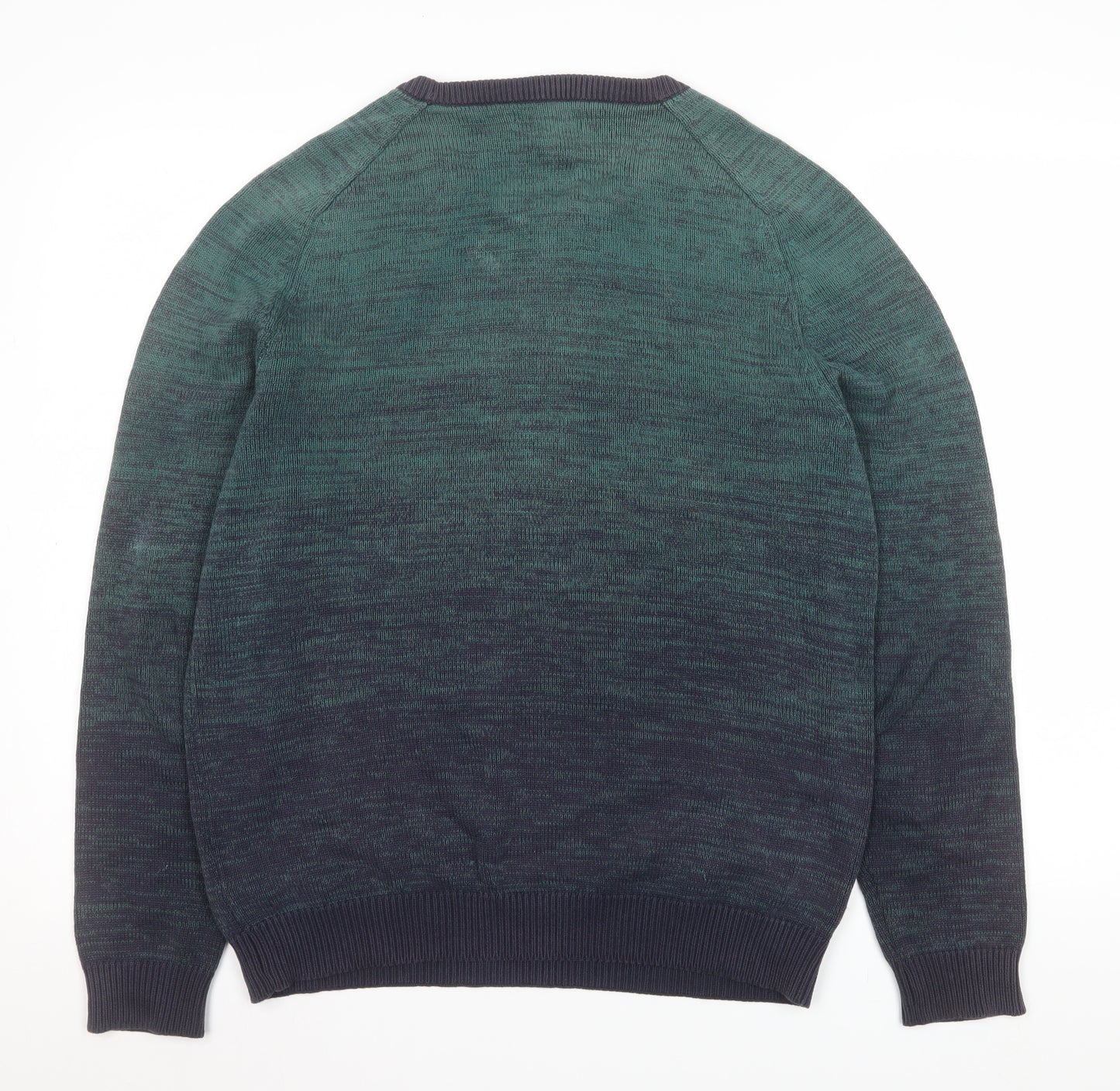 Jack & Jones Men's Green Cotton Crew Neck Jumper Size S