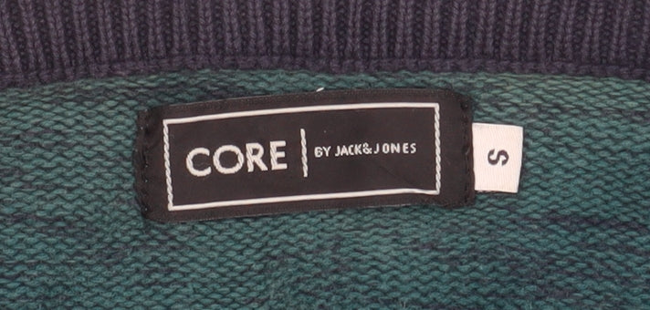 Jack & Jones Men's Green Cotton Crew Neck Jumper Size S
