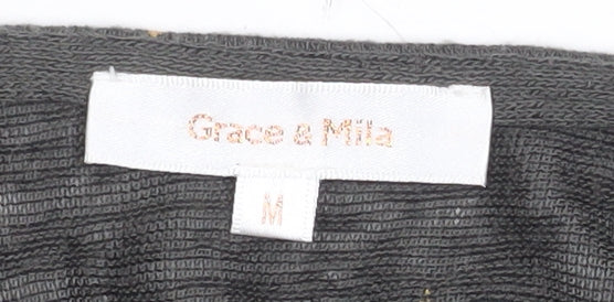 Grace & Mila Women's Grey 3/4 Sleeve Button Blouse Size M