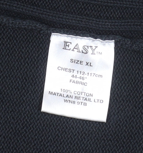 Matalan Easy Men's Green Cotton 1/4 Zip Ribbed Sweatshirt XL