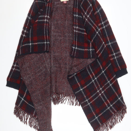 Falmer Heritage Womens Red Check Wrap Knit Cardigan Small