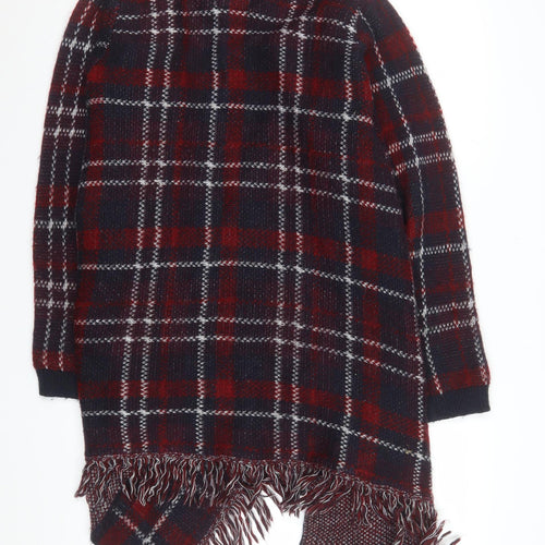 Falmer Heritage Womens Red Check Wrap Knit Cardigan Small
