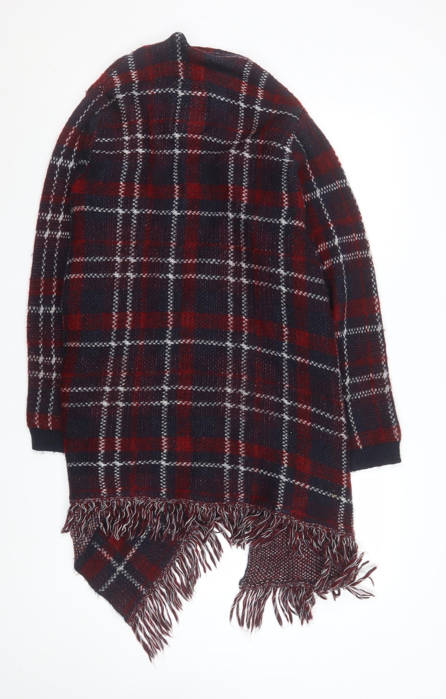 Falmer Heritage Womens Red Check Wrap Knit Cardigan Small
