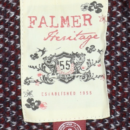 Falmer Heritage Womens Red Check Wrap Knit Cardigan Small