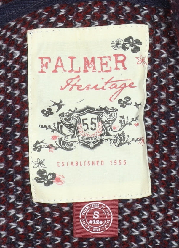 Falmer Heritage Womens Red Check Wrap Knit Cardigan Small