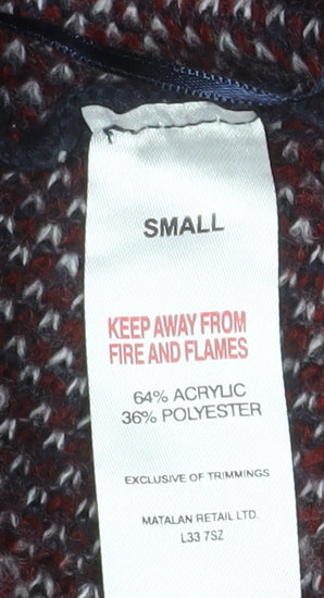 Falmer Heritage Womens Red Check Wrap Knit Cardigan Small